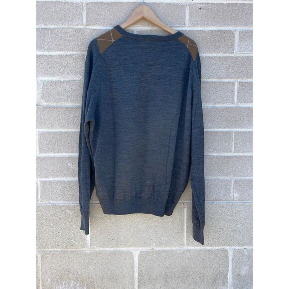 Linea Rosso argyle Sweater mens Xlarge V-Neck pullover long sleeve wool blend - Picture 3 of 8